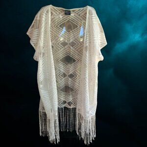 Highness Women's Swim Cover Up Tasseled White One Size